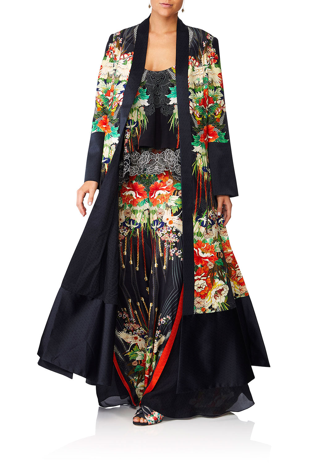 CAMILLA QUEEN OF KINGS KIMONO COAT WSPLITS