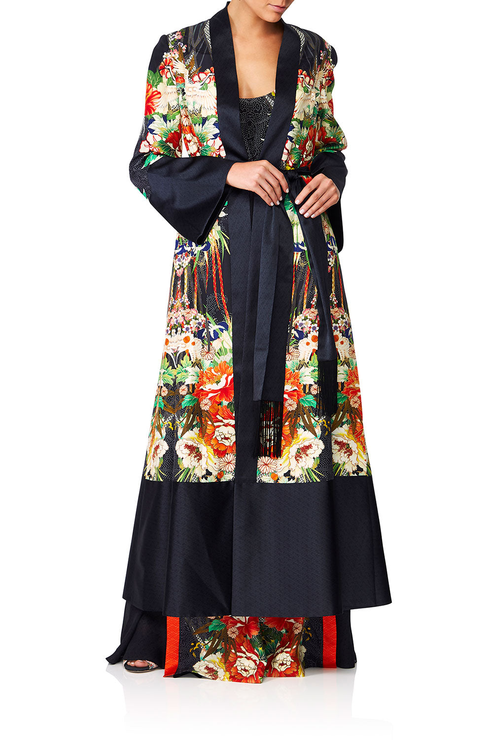 CAMILLA QUEEN OF KINGS KIMONO COAT WSPLITS