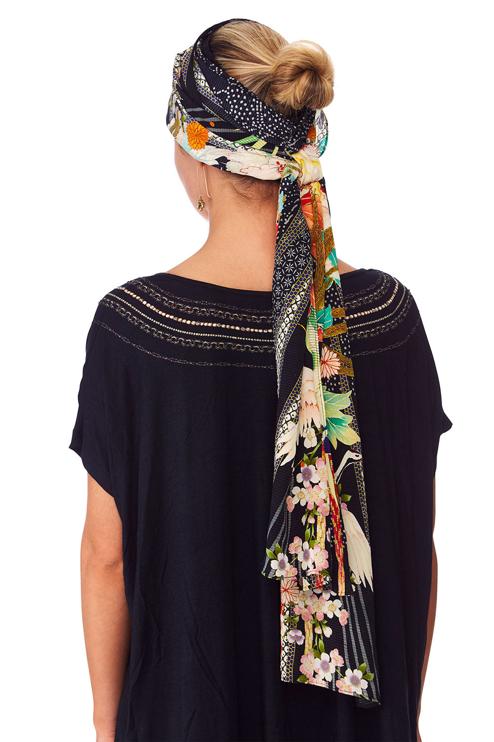 QUEEN OF KINGS KNITTED HEAD BAND W SILK SCARF
