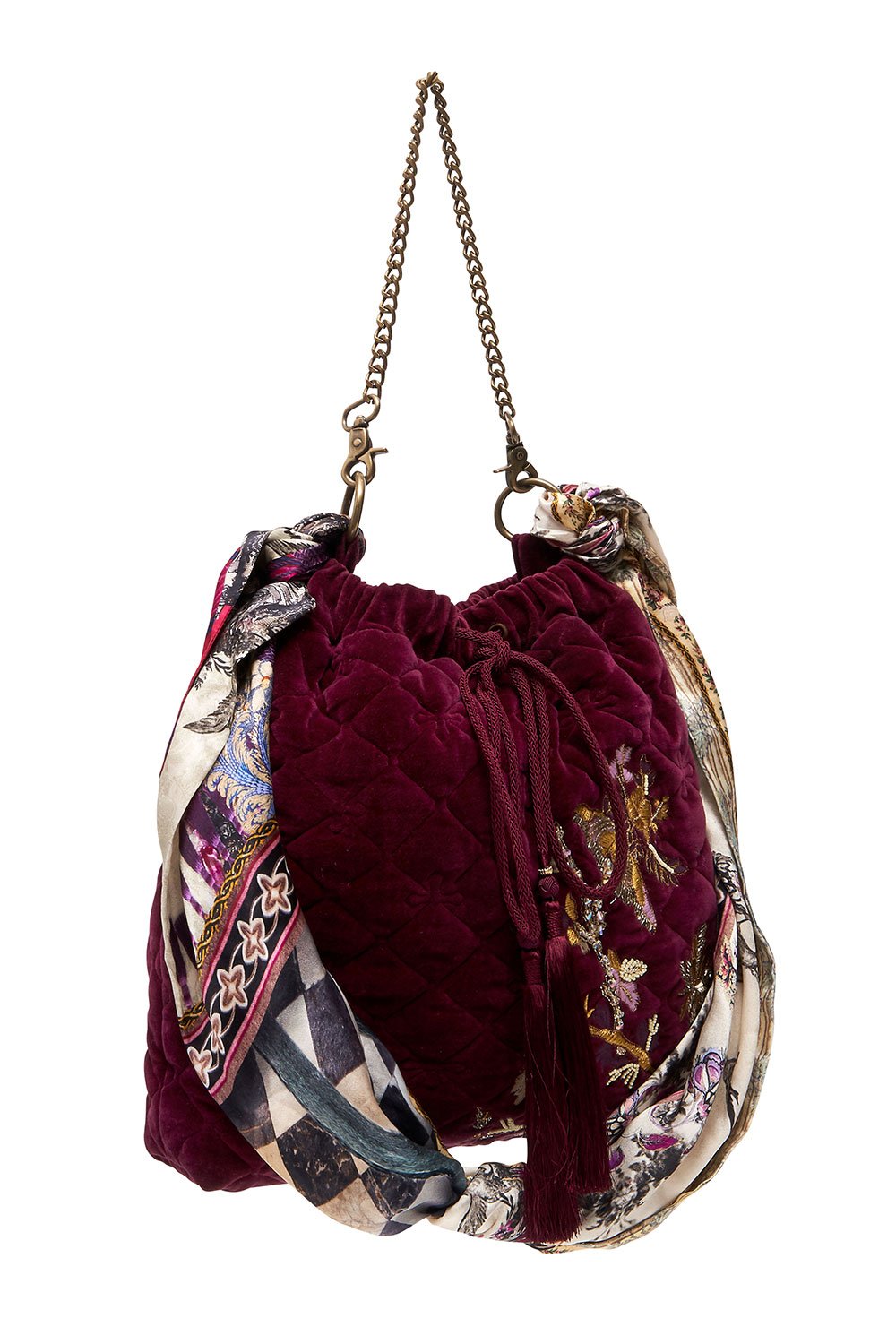 QUILTED DRAWSTRING BAG VIOLET CITY