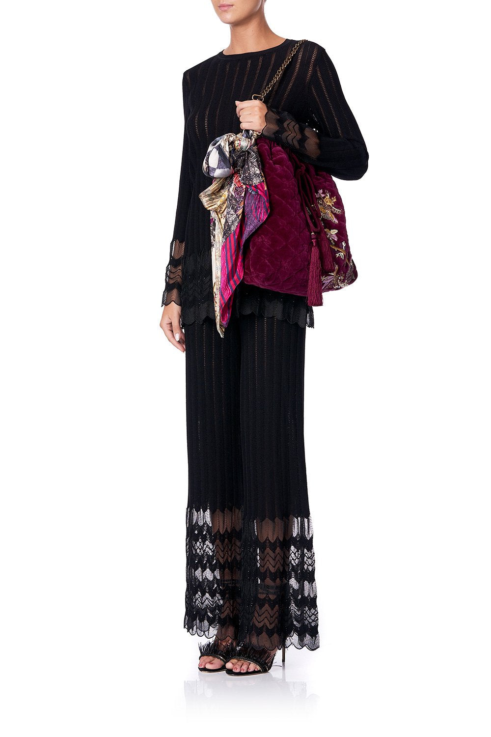 QUILTED DRAWSTRING BAG VIOLET CITY