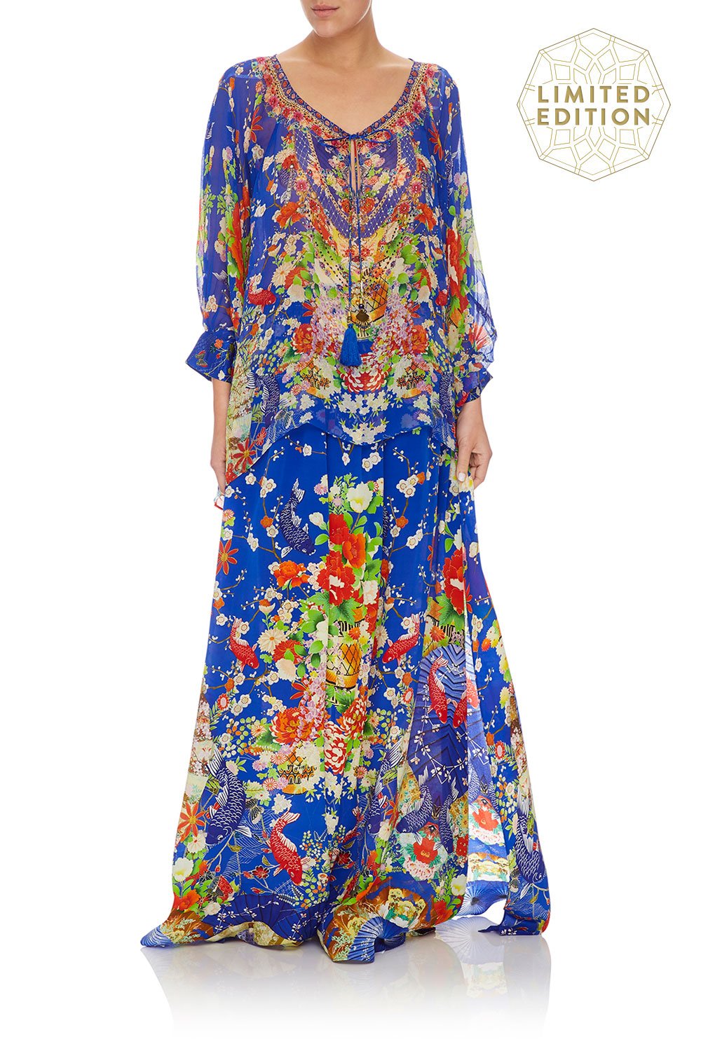 RAGLAN SLEEVE BLOUSE WITH CUFF PLAYING KOI