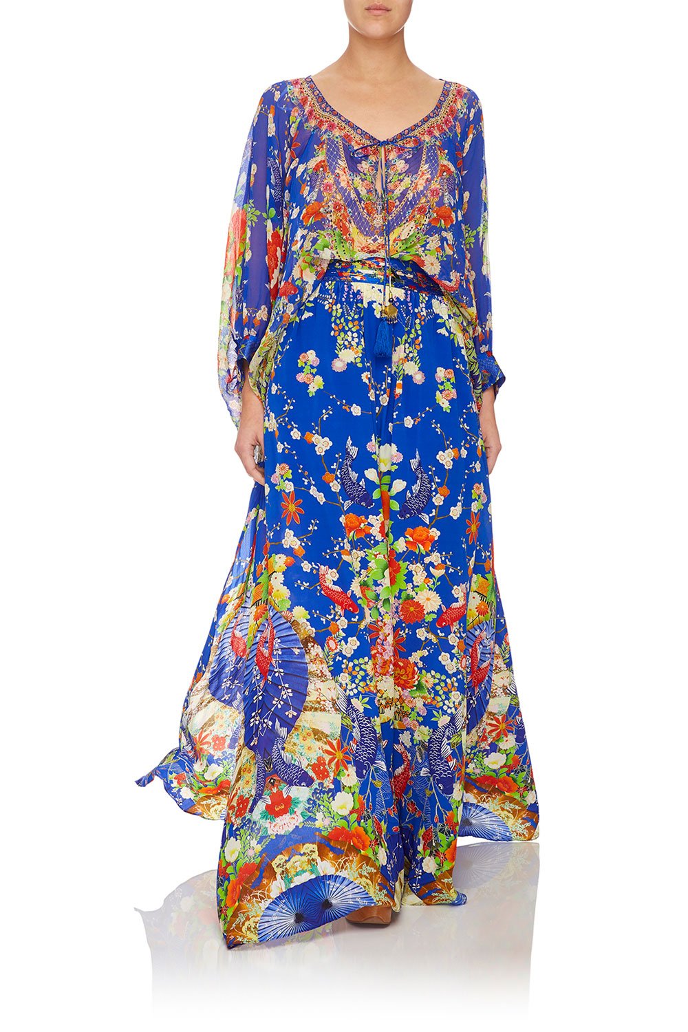 CAMILLA RAGLAN SLEEVE BLOUSE W/ CUFF PLAYING KOI