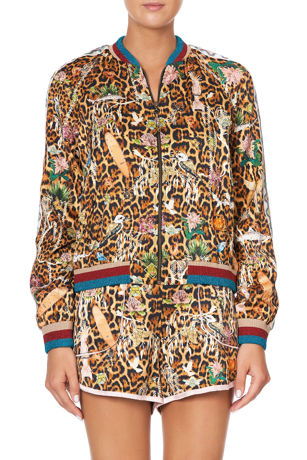 RAGLAN SLEEVE BOMBER JACKET FAUNA ELECTRO