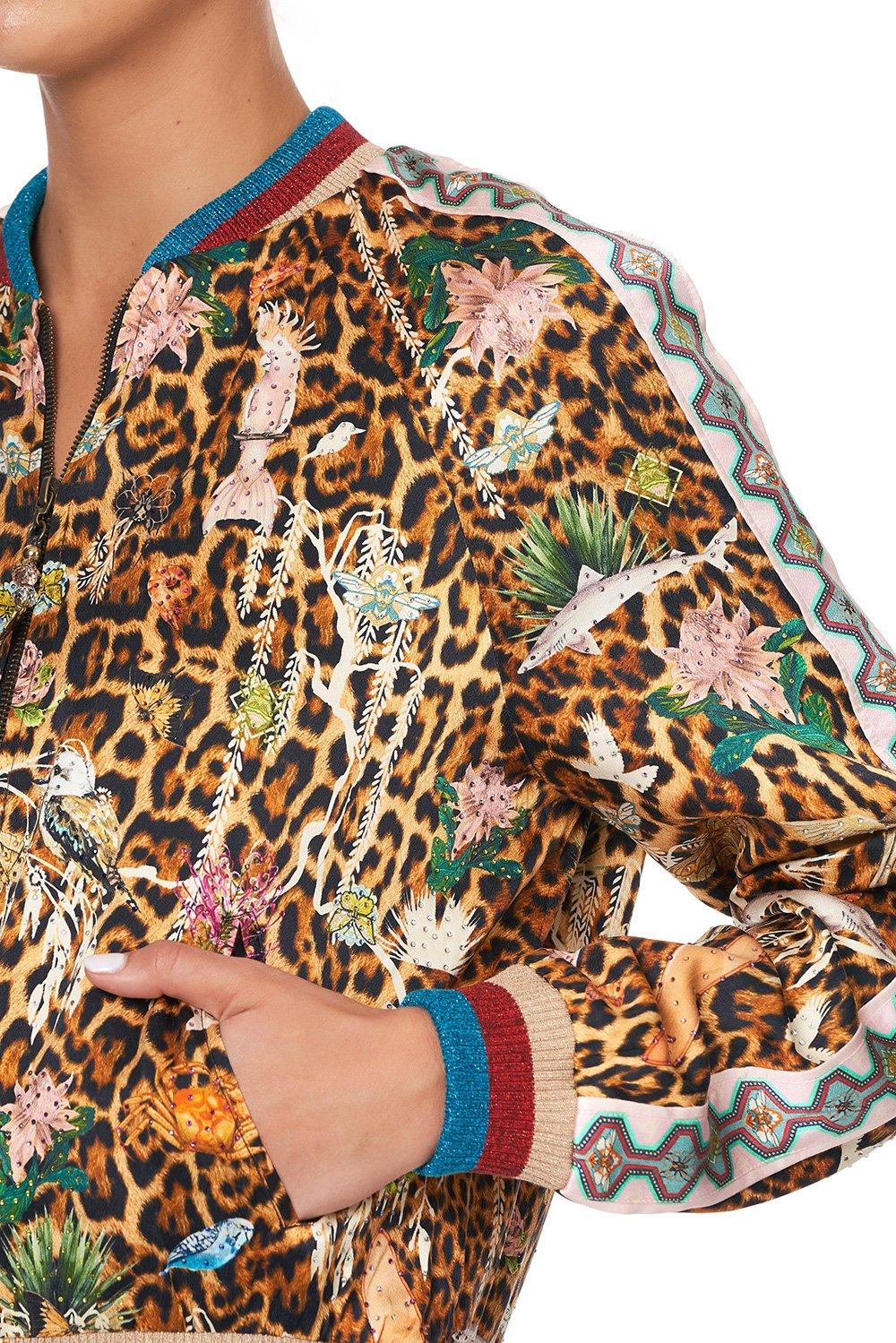 RAGLAN SLEEVE BOMBER JACKET FAUNA ELECTRO