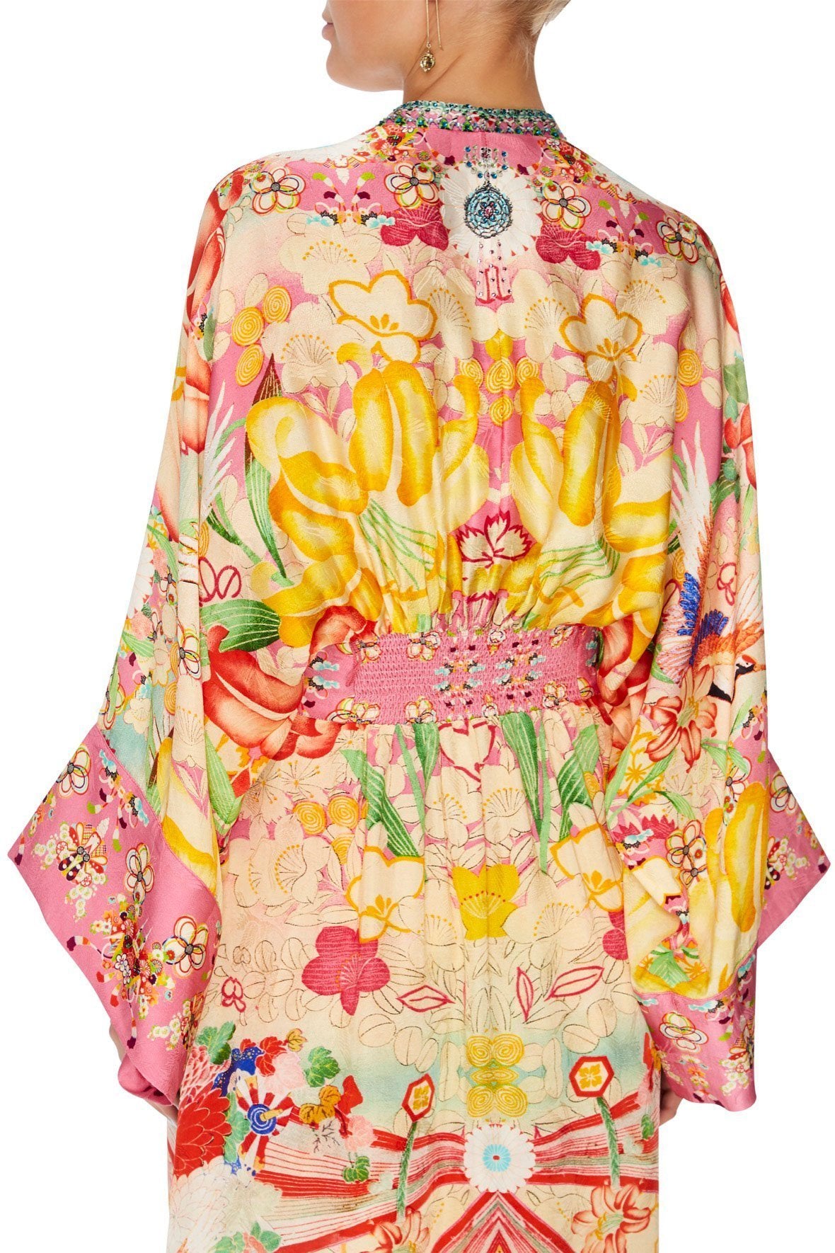 ROBE WITH ELASTIC BACK WAIST KIMONO KISSES