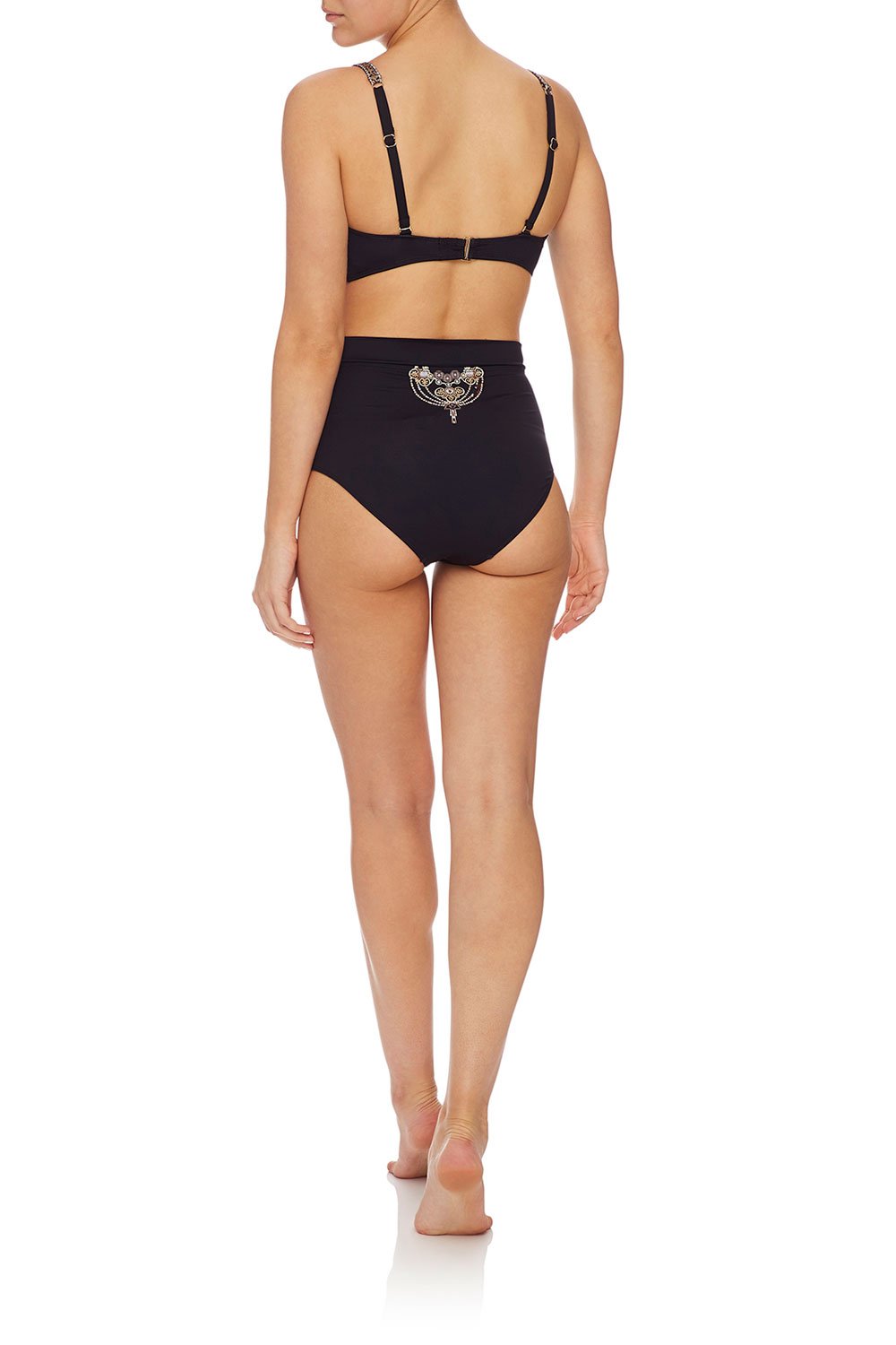 CAMILLA ROUCHED FRONT HIGH WAIST PANT BLACK