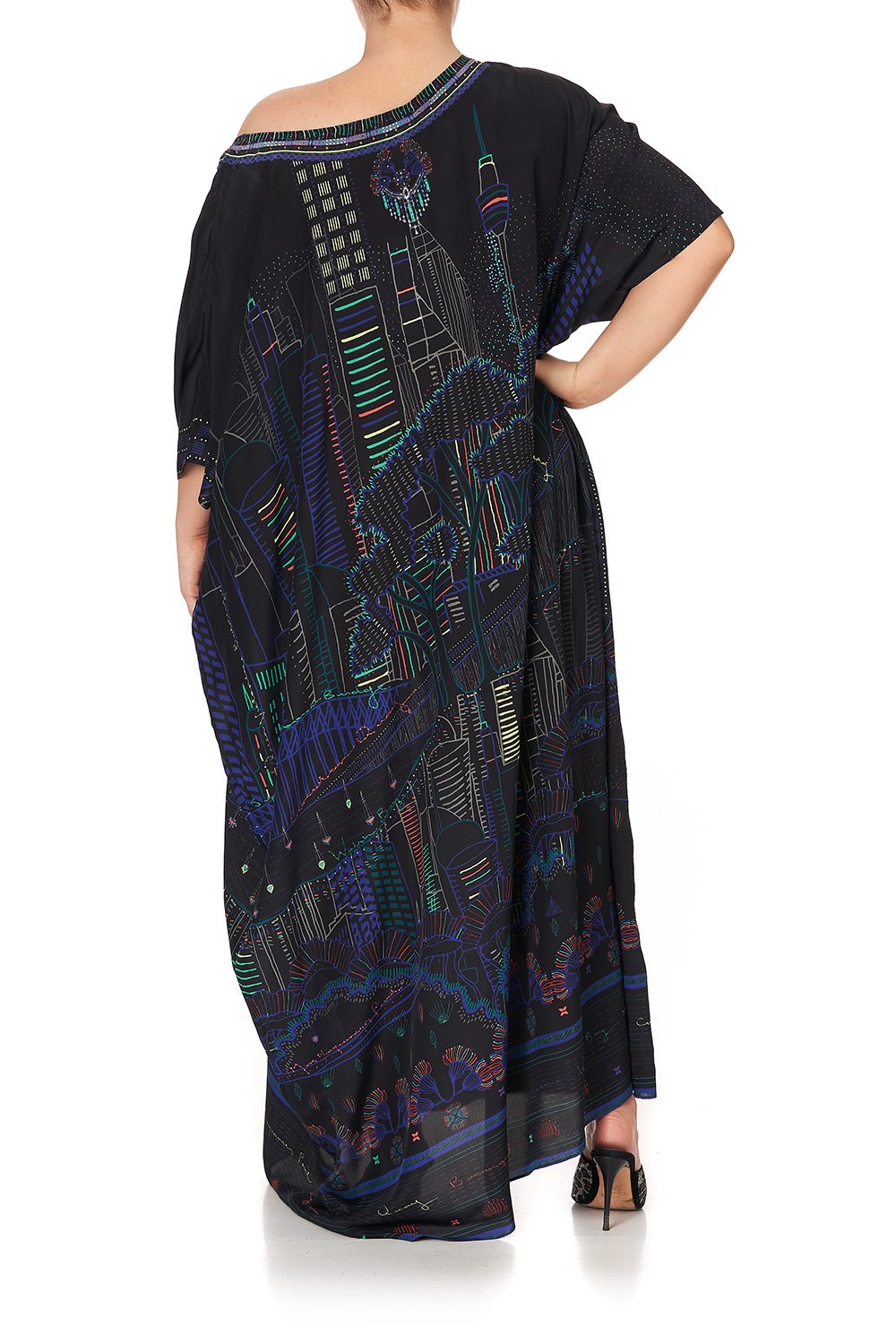ROUND NECK KAFTAN NOCTURNAL NEONS