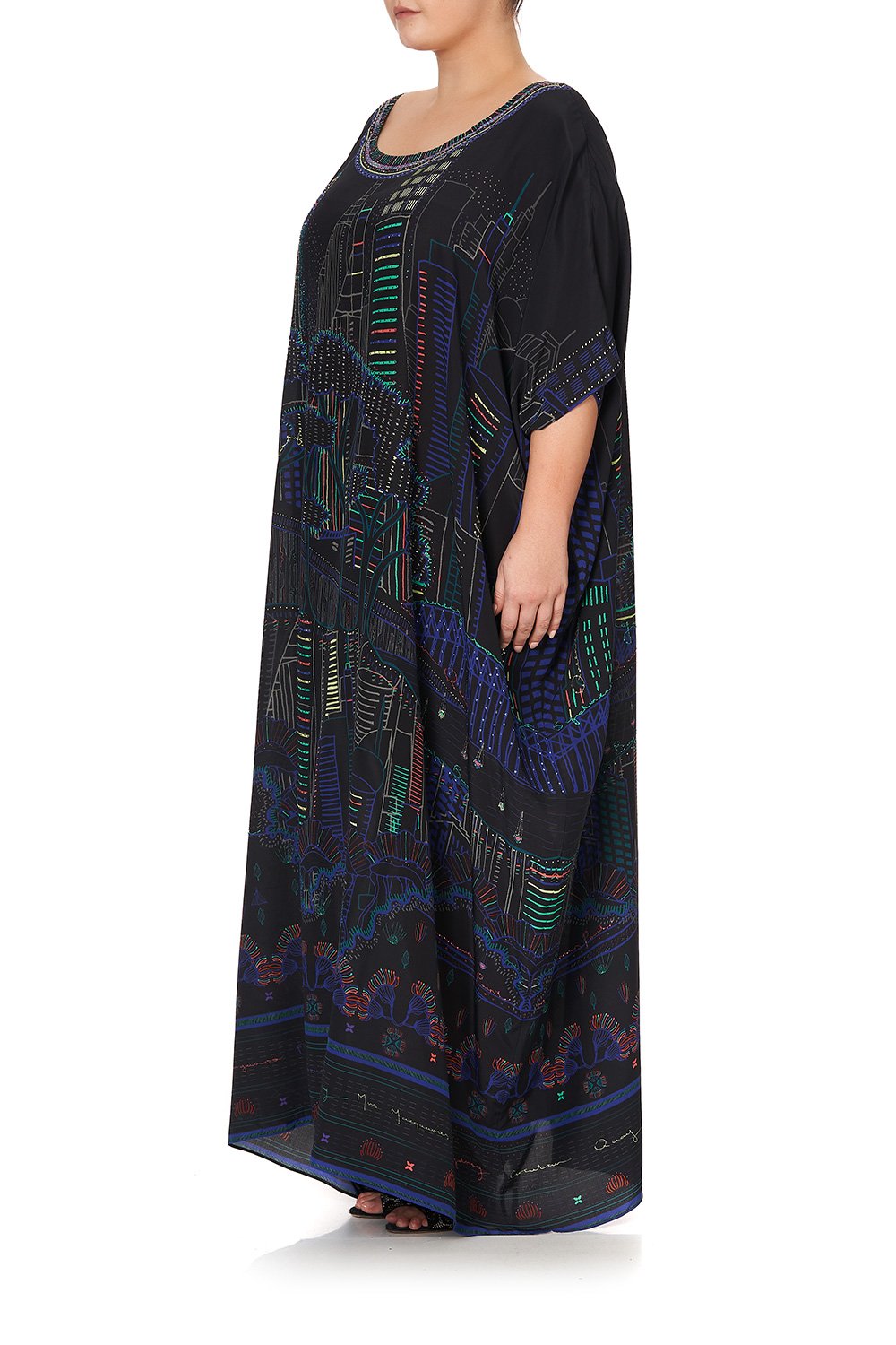 ROUND NECK KAFTAN NOCTURNAL NEONS