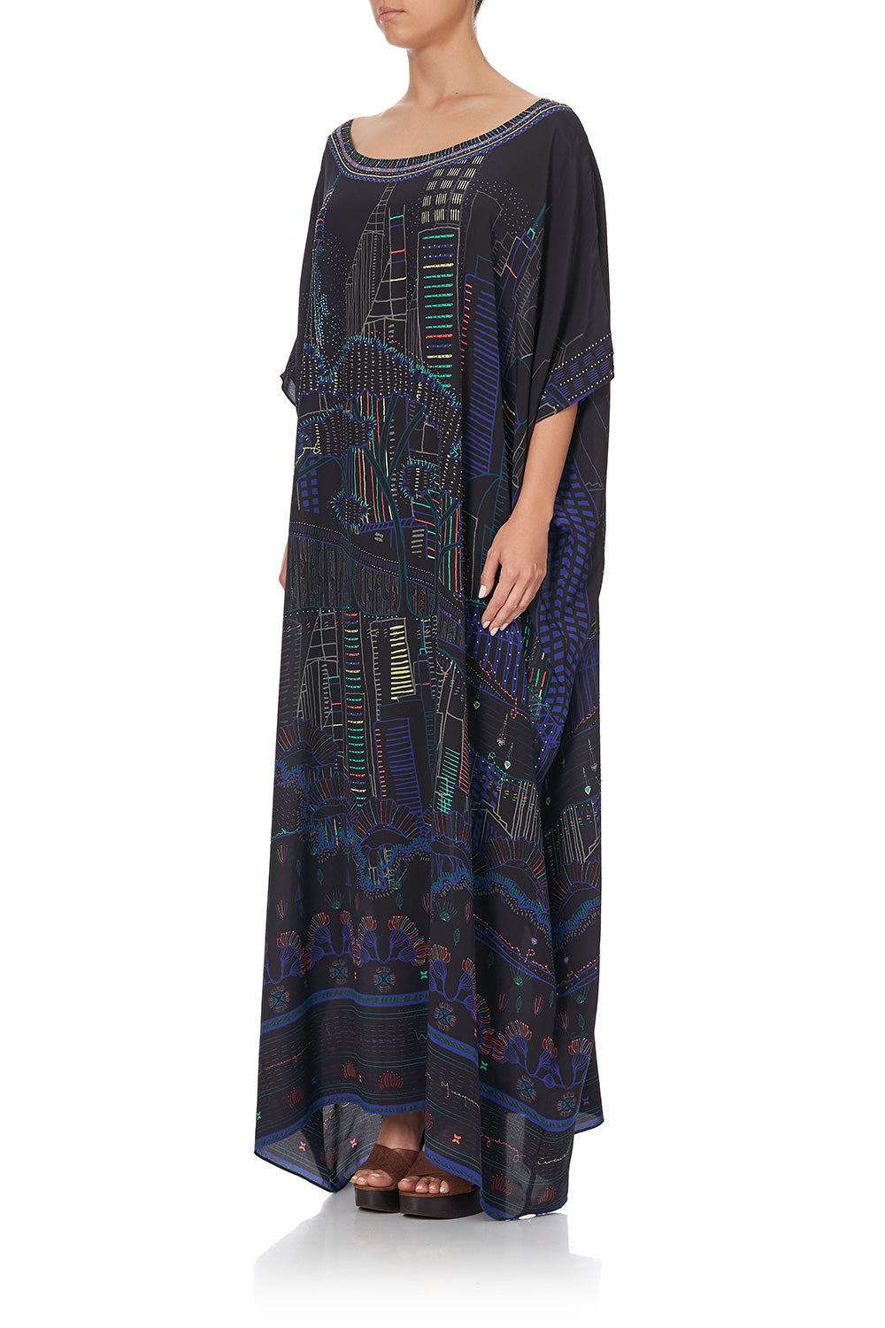 ROUND NECK KAFTAN NOCTURNAL NEONS