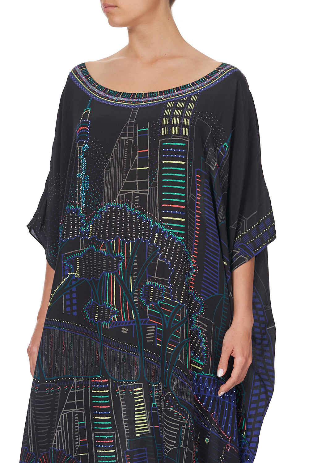 ROUND NECK KAFTAN NOCTURNAL NEONS