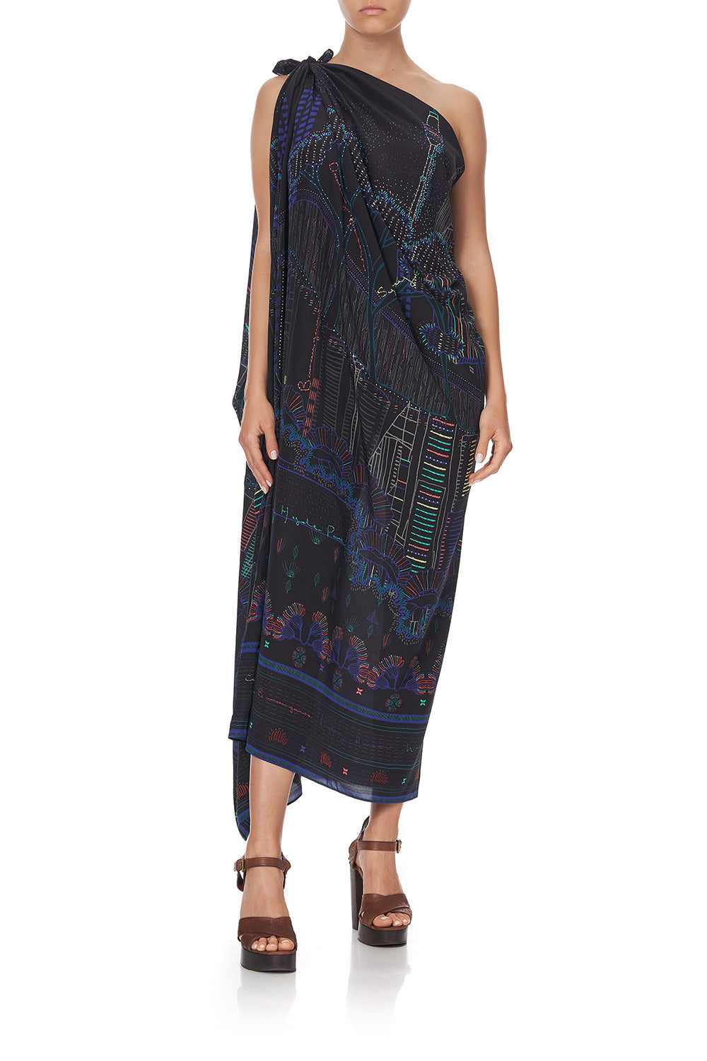 ROUND NECK KAFTAN NOCTURNAL NEONS