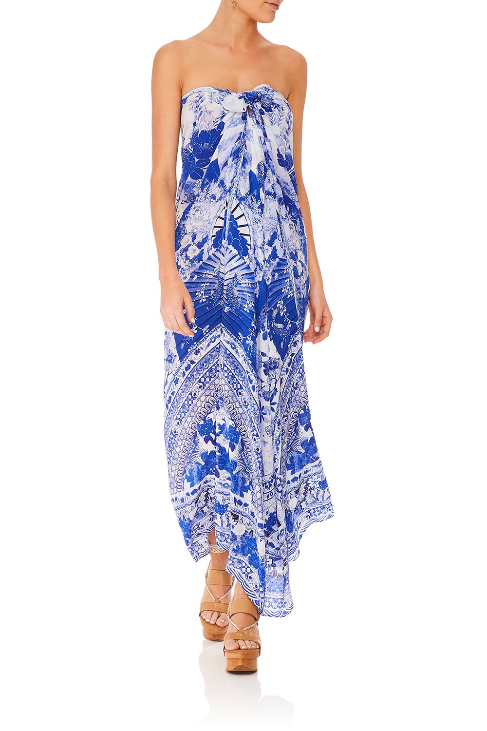 CAMILLA ROUND NECK KAFTAN THE FAN SEA