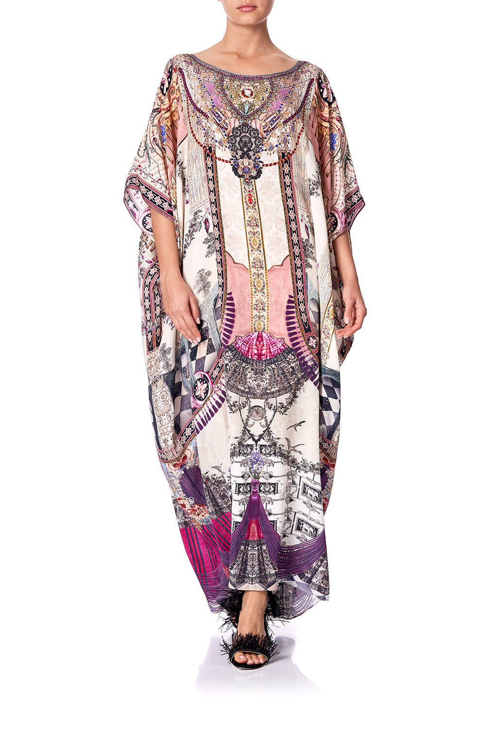 ROUND NECK KAFTAN VIOLET CITY