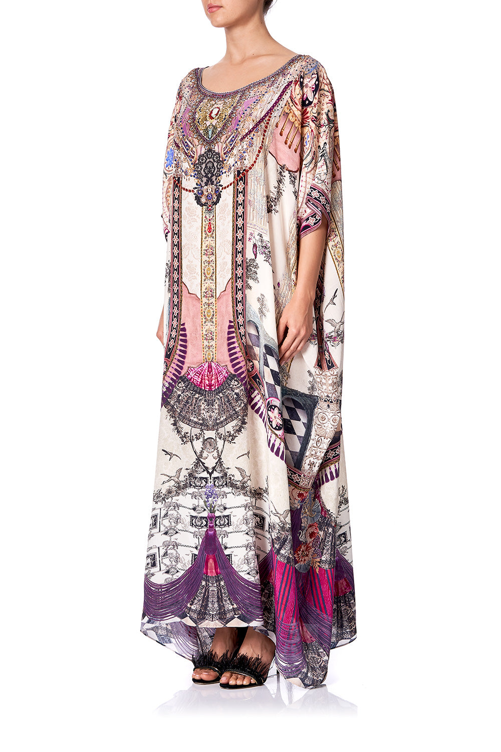 ROUND NECK KAFTAN VIOLET CITY