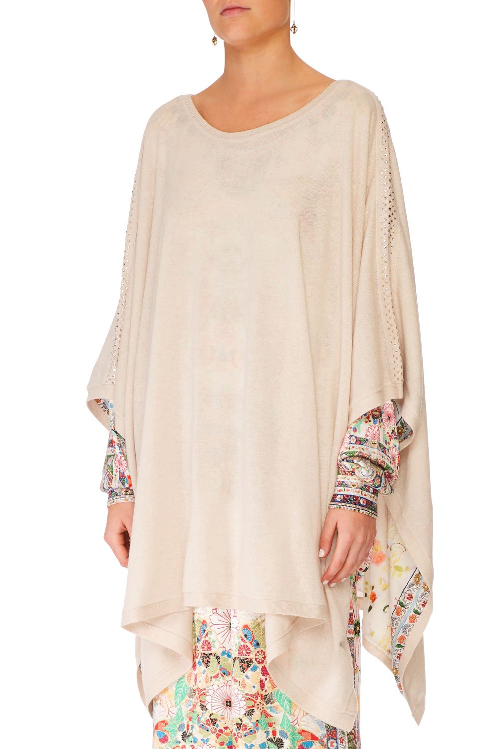 CAMILLA ROUND NECK PONCHO W/ FULL LINING TIME AFTER TIME