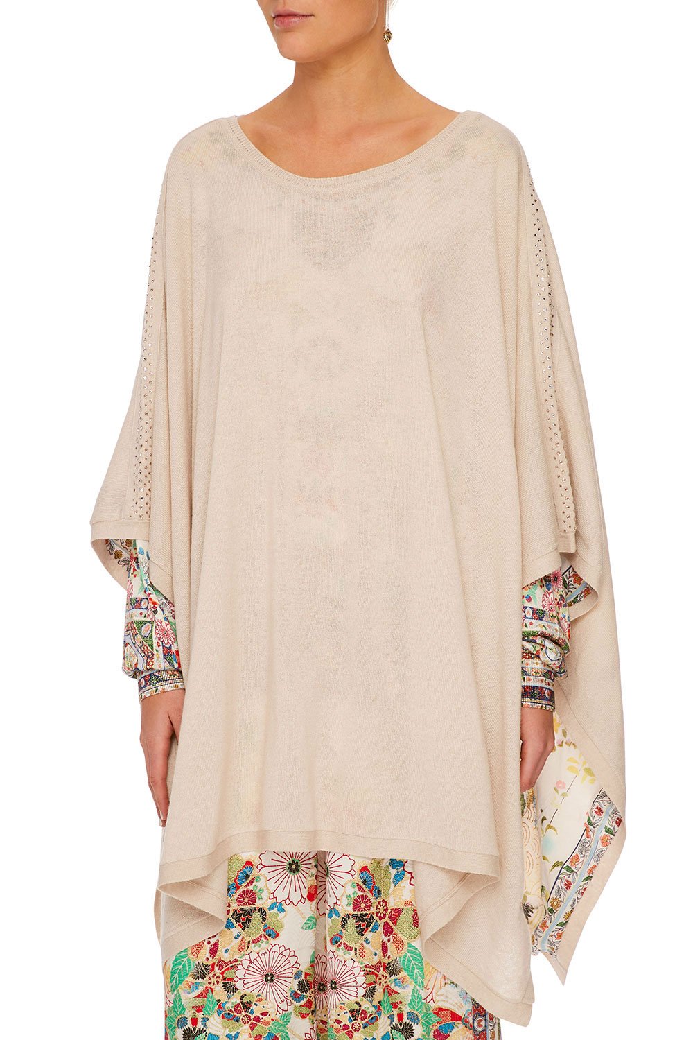 CAMILLA ROUND NECK PONCHO W/ FULL LINING TIME AFTER TIME