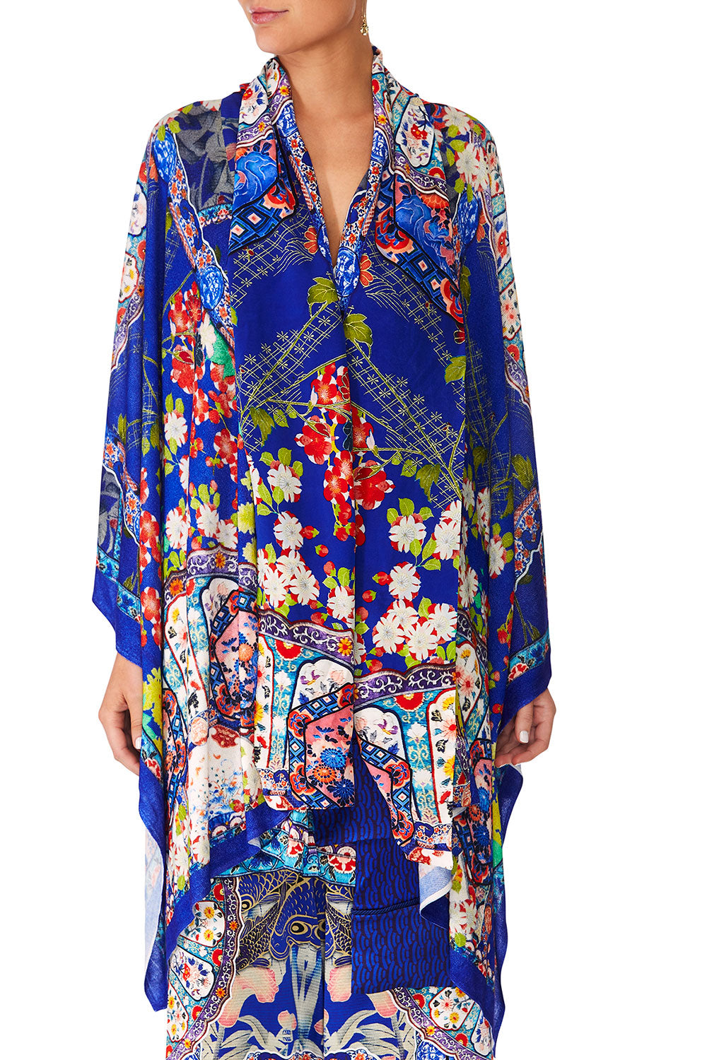 CAMILLA SATURN SISTER CAPE W SILK SCARF