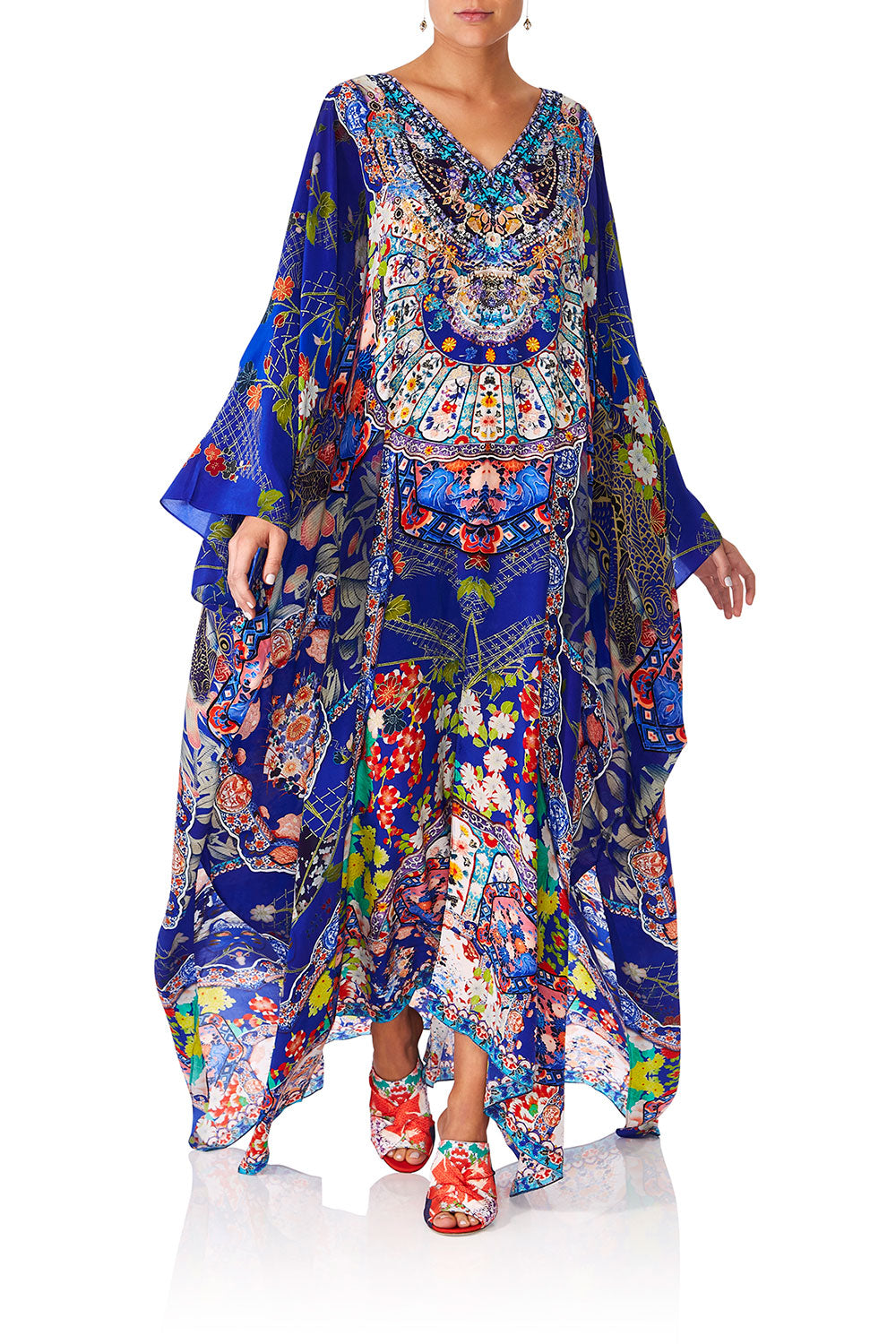 CAMILLA SATURN SISTER SPLIT FRONT & SLEEVE KAFTAN