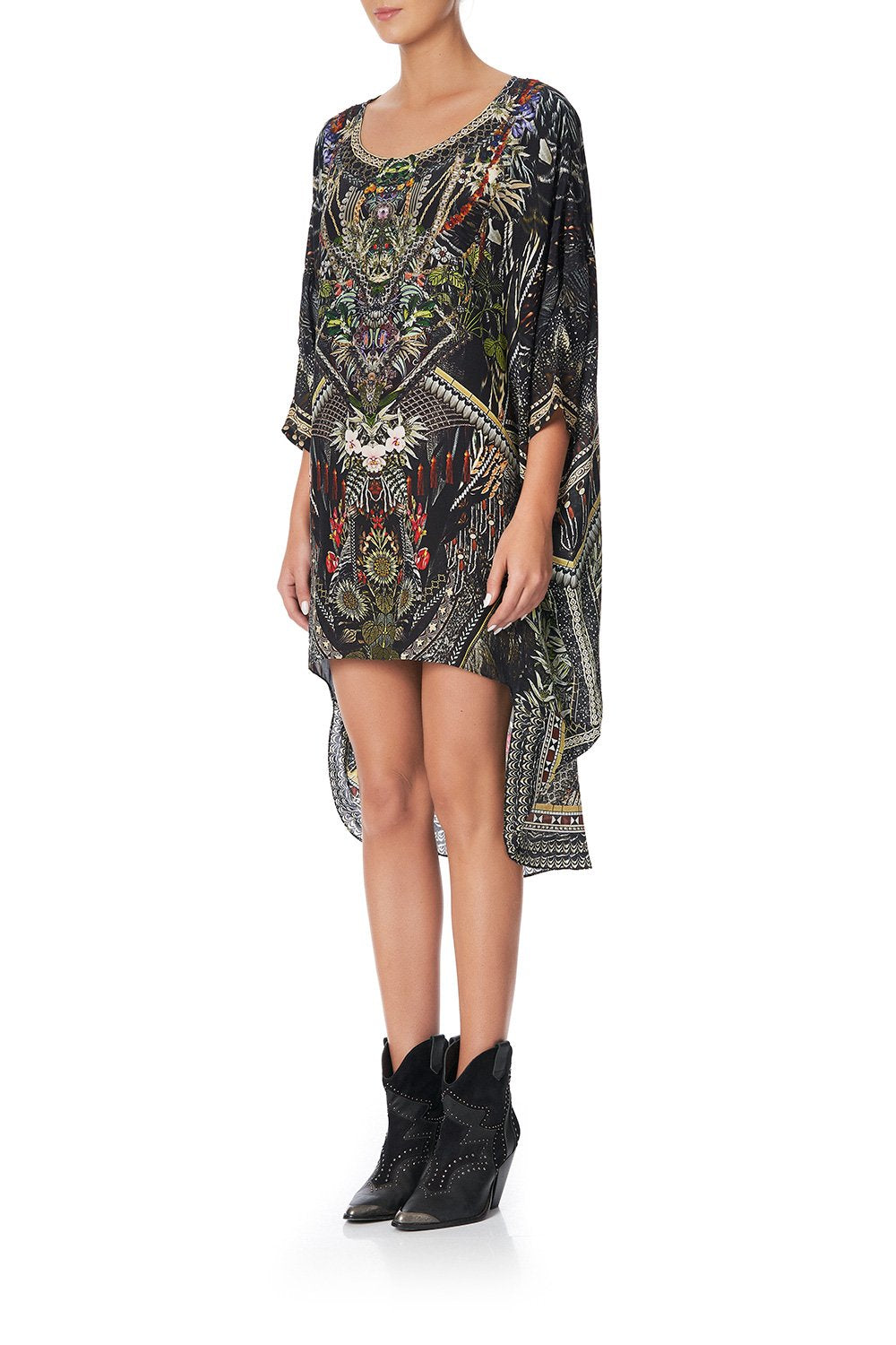 SCOOP BACK HEM DRESS BOTANICAL CHRONICLES