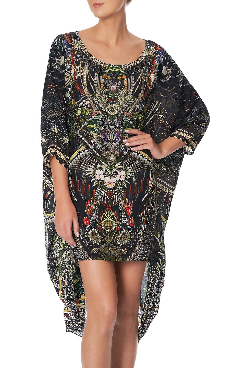 SCOOP BACK HEM DRESS BOTANICAL CHRONICLES