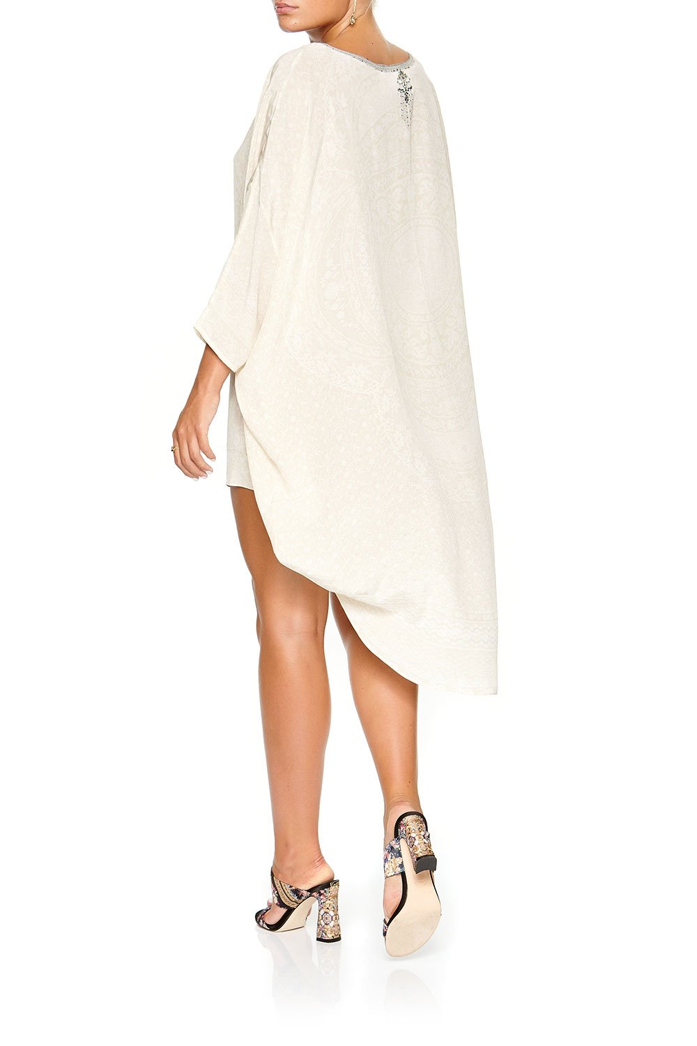 CAMILLA SCOOP BACK HEM DRESS DENTELLE BLANCHE