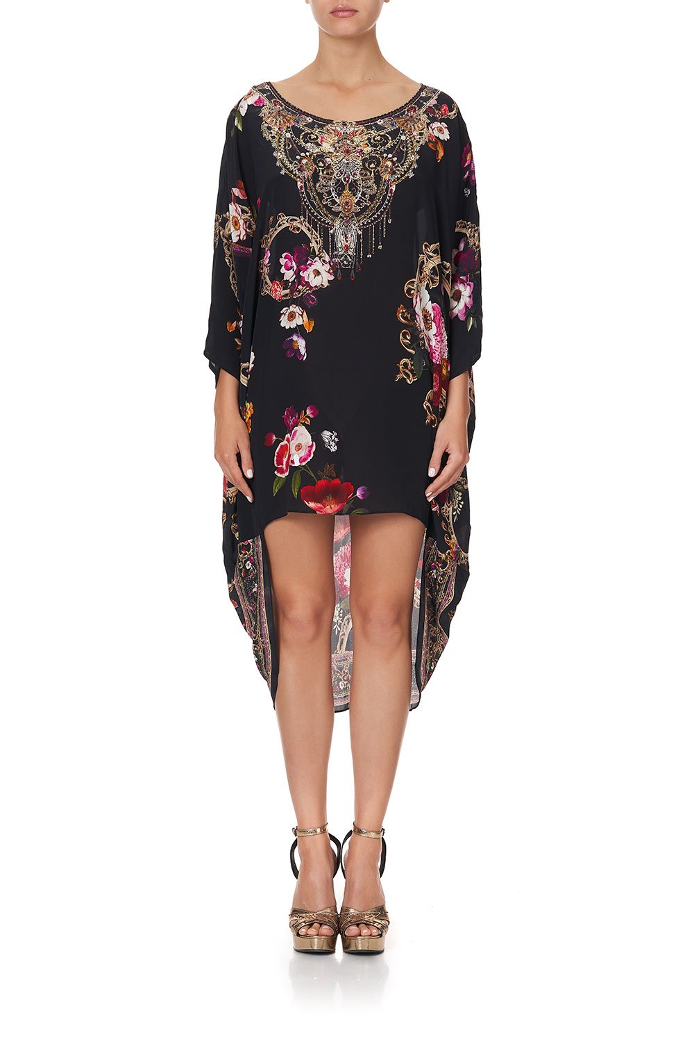 SCOOP BACK HEM DRESS SHIBORI SHORES