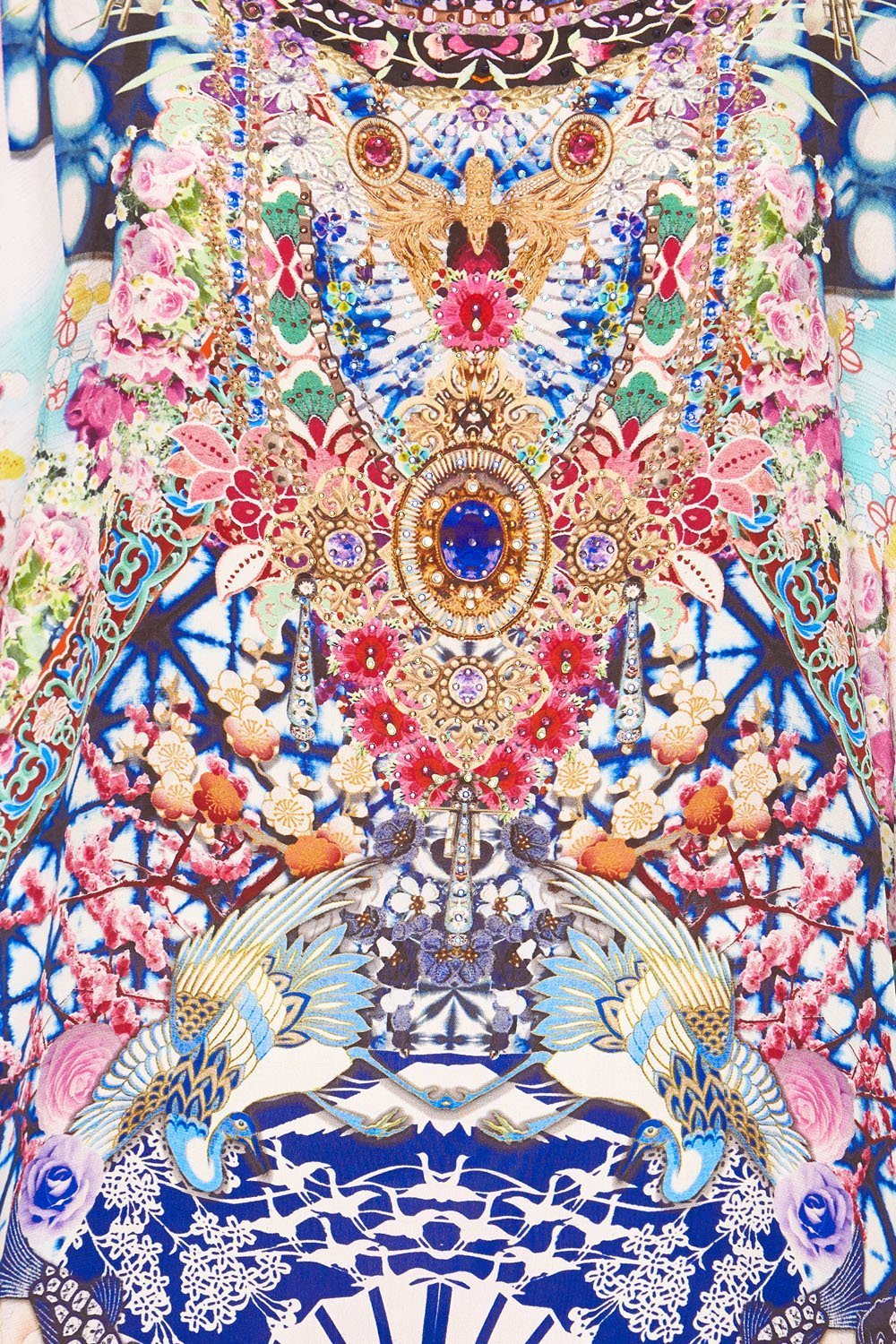 SCOOP BACK HEM DRESS SHIBORI SHORES