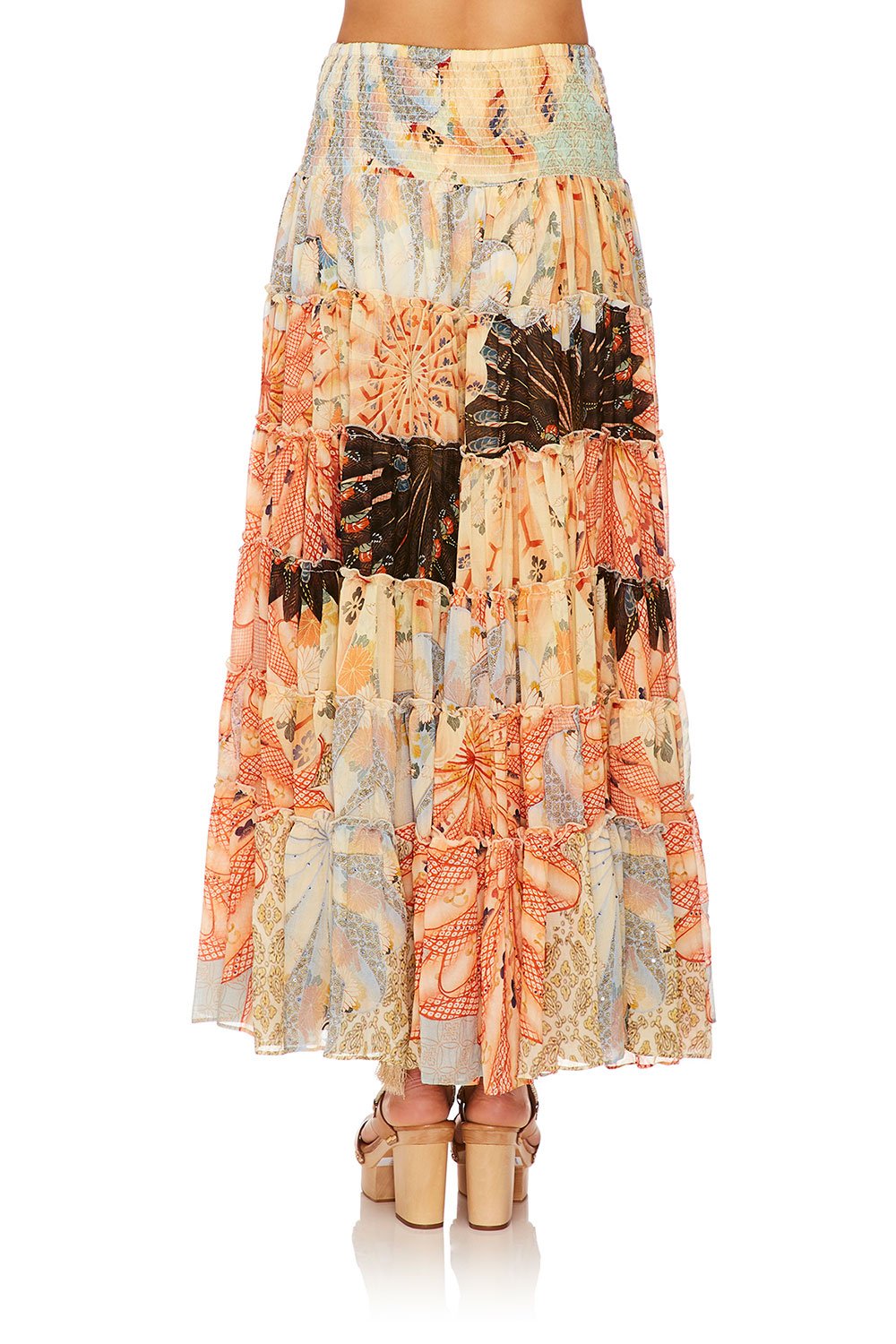 CAMILLA FOR THE FANS SHEER TIERED CIRCLE SKIRT