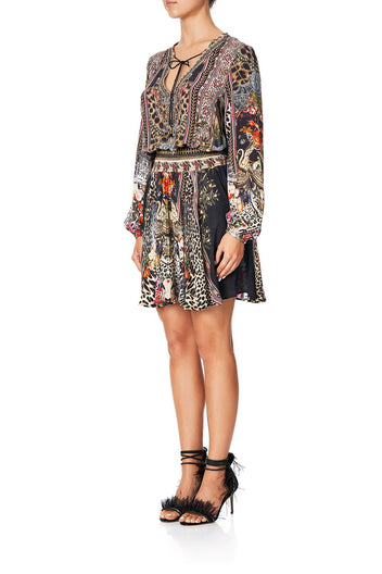 SHIRRED RELAXED SHORT DRESS MARAIS AT MIDNIGHT