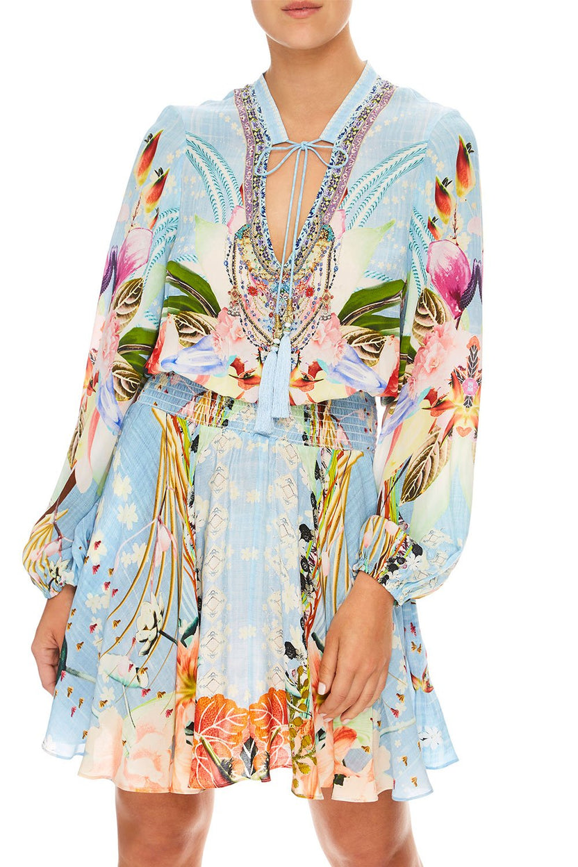 SHIRRED RELAXED SHORT DRESS FAIRY GANG
