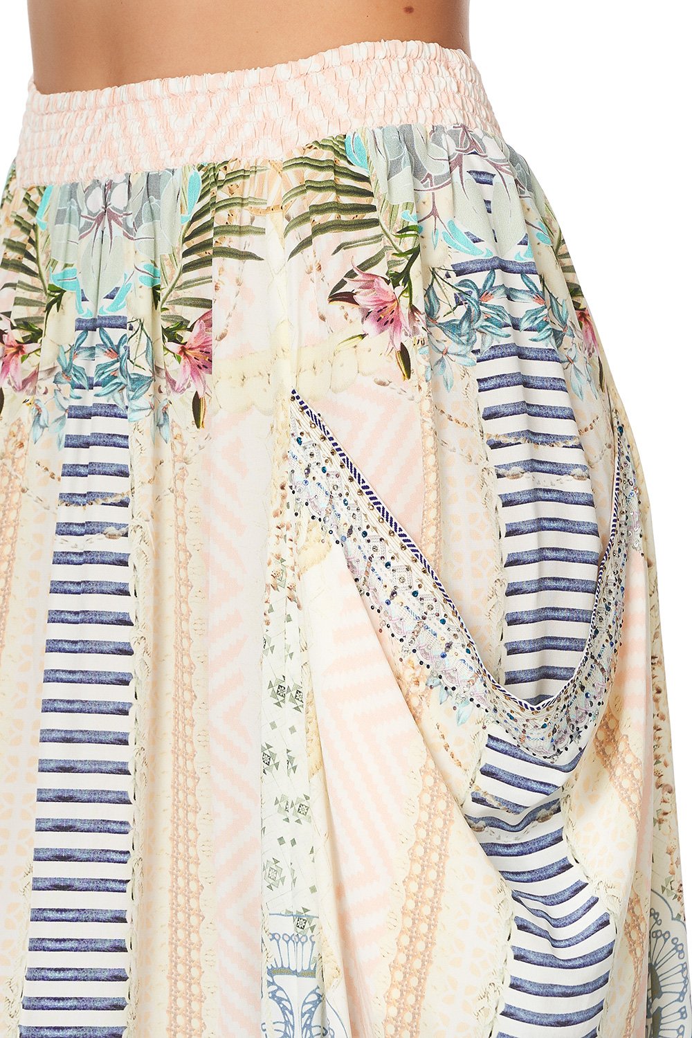 SHIRRED WAIST POCKET SKIRT BEACH SHACK