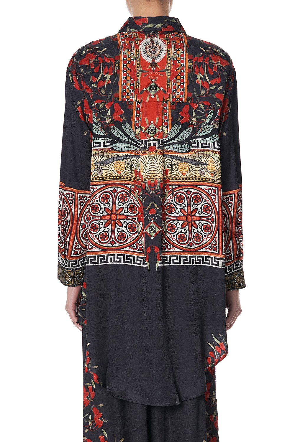 SHIRT TUNIC WITH POCKETS PAVED IN PAISLEY