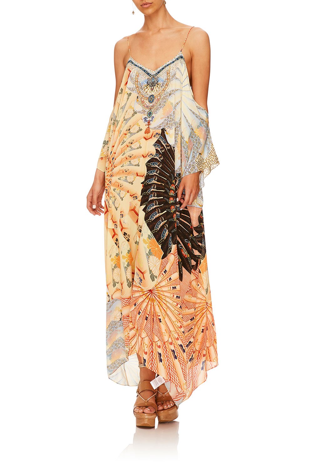 CAMILLA FOR THE FANS SHOESTRING STRAP KAFTAN