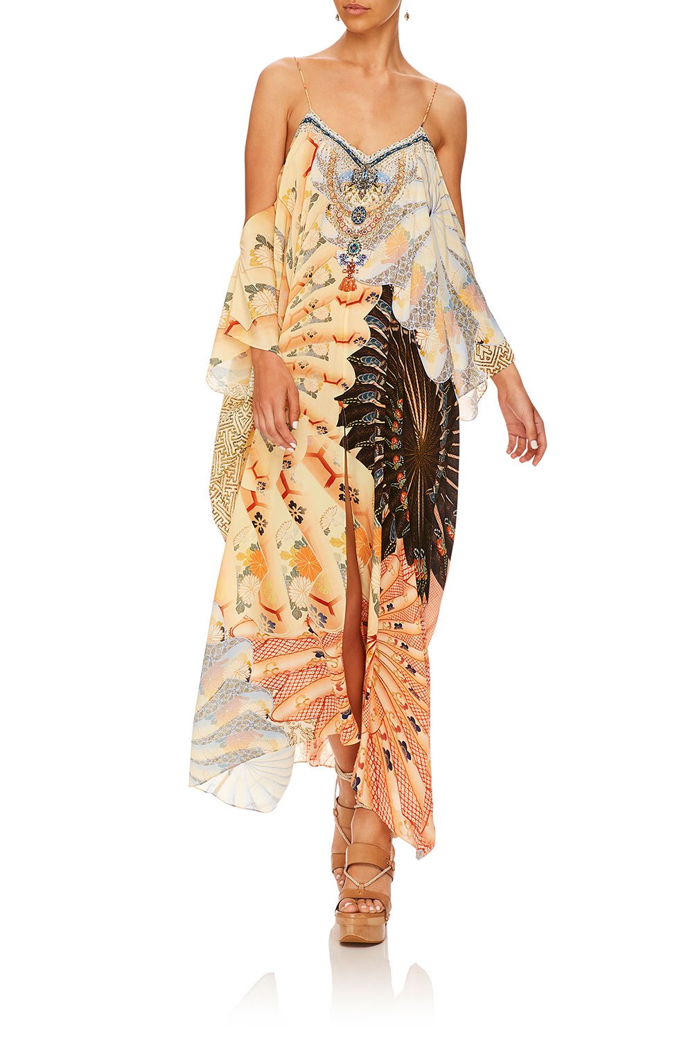 CAMILLA FOR THE FANS SHOESTRING STRAP KAFTAN