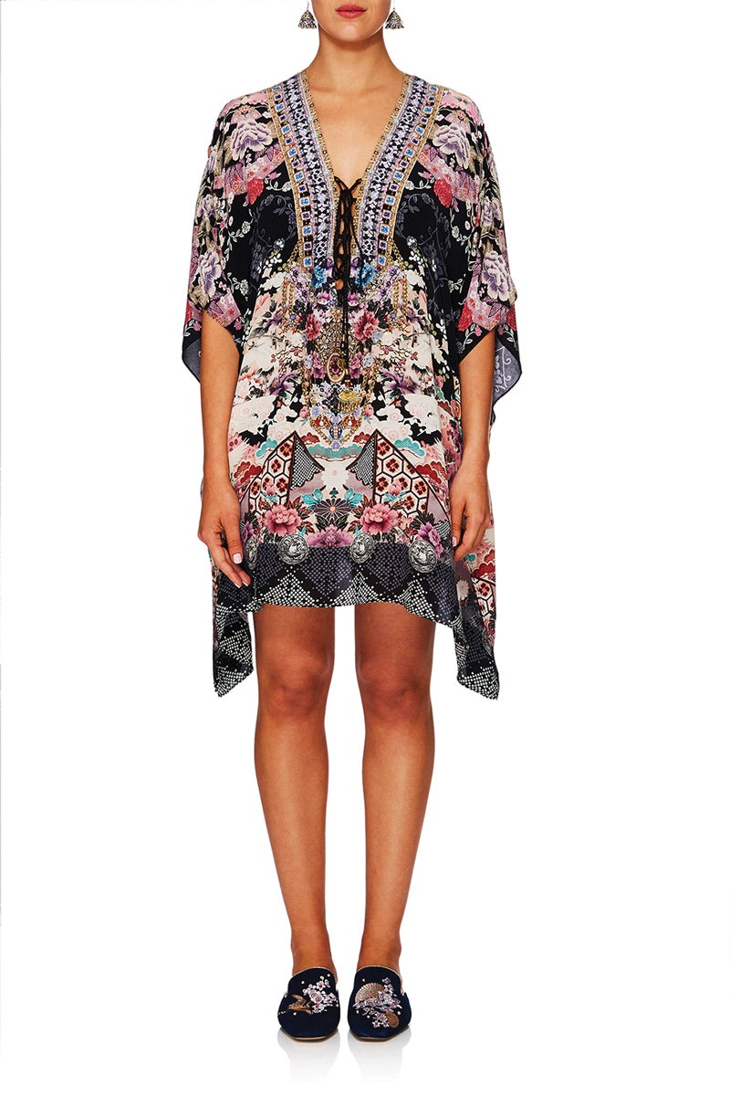 NIGHTS WITH HER SHORT LACE UP KAFTAN