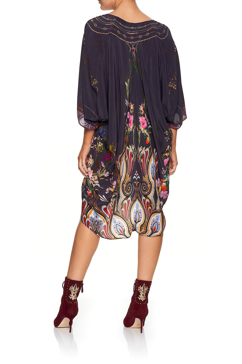 CAMILLA SHORT KAFTAN WITH RAGLAN SLEEVE WILD FLOWER