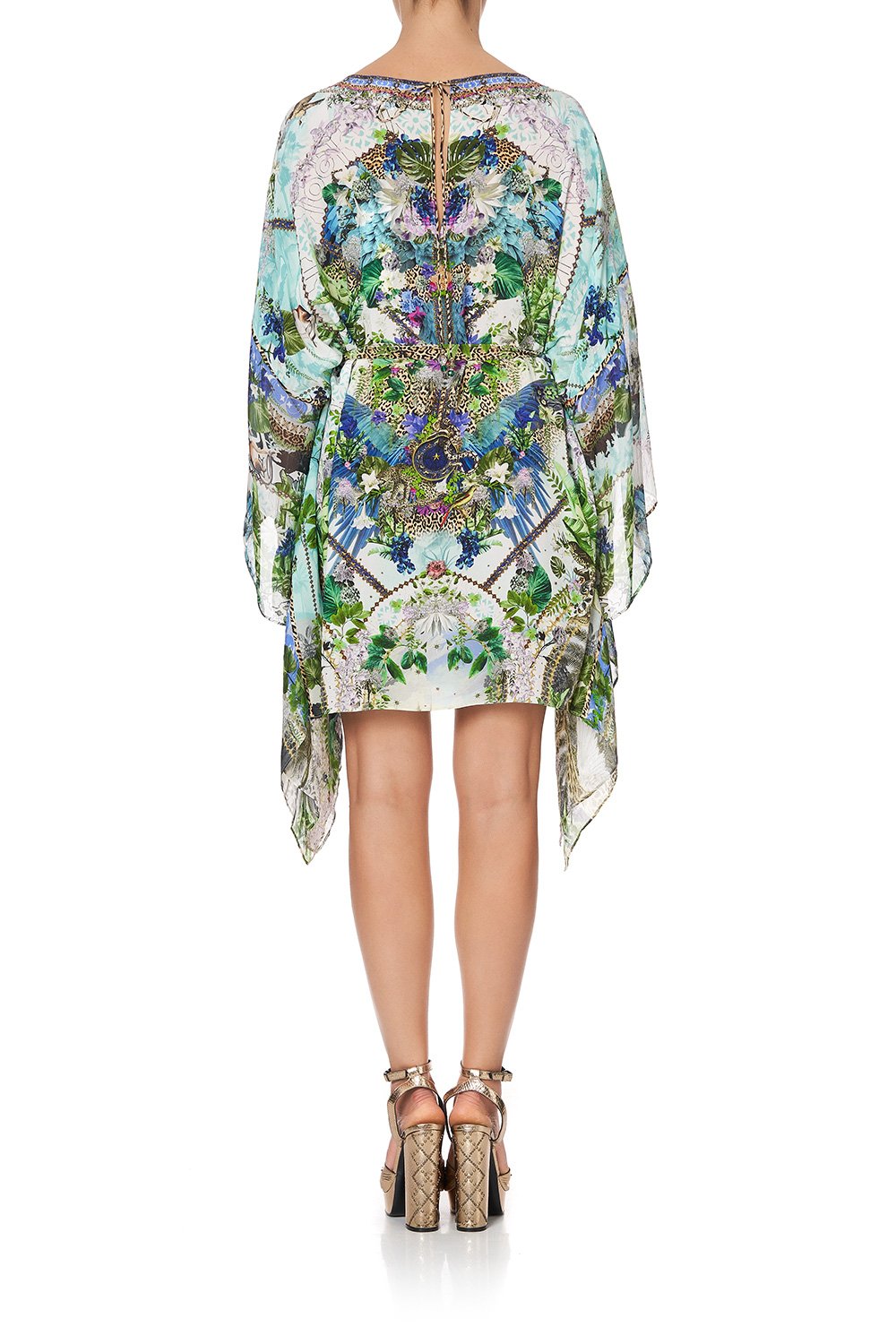 SHORT KAFTAN WITH SHEER SLEEVES MOON GARDEN
