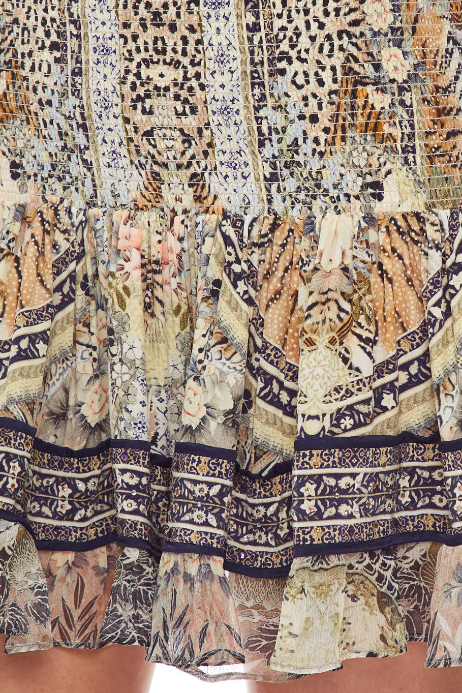 CAMILLA SHORT SHIRRED SKIRT MOTO MAIKO