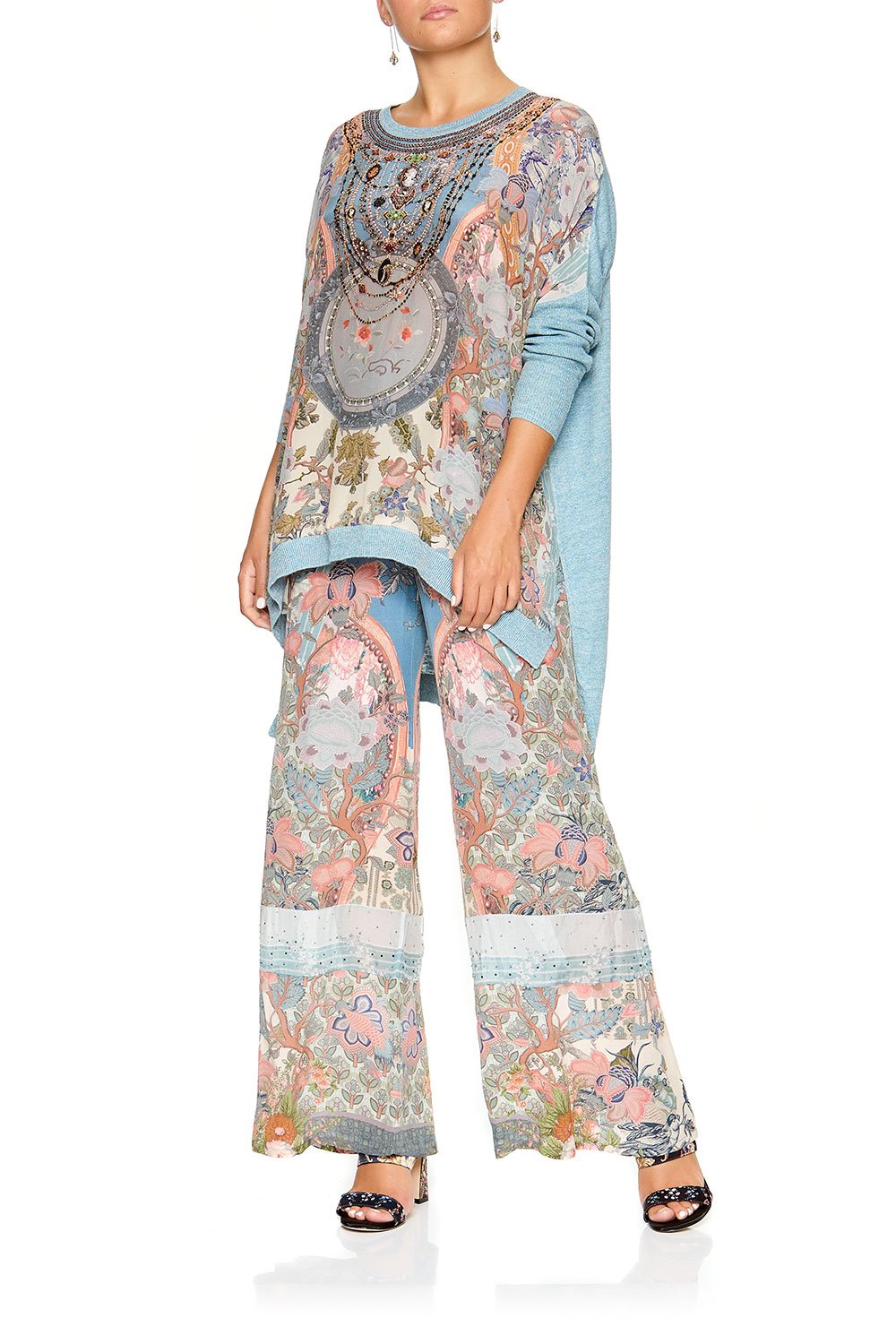 CAMILLA SILK FRONT BOXY KNIT BLANCHES BLESSING