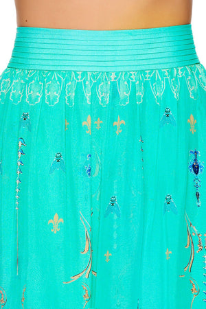 SKIRT WITH PINTUCK WITH BAND FLORAISON