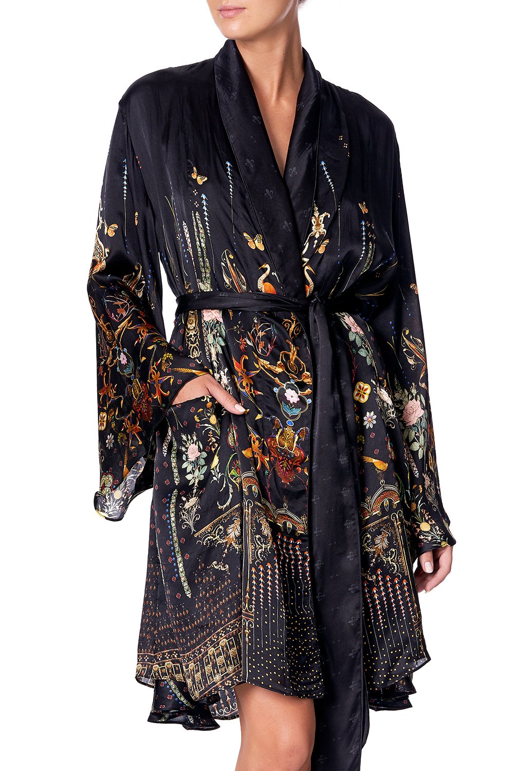 SLEEPWEAR FLARED SLEEVE DRESSING GOWN REBELLE REBELLE