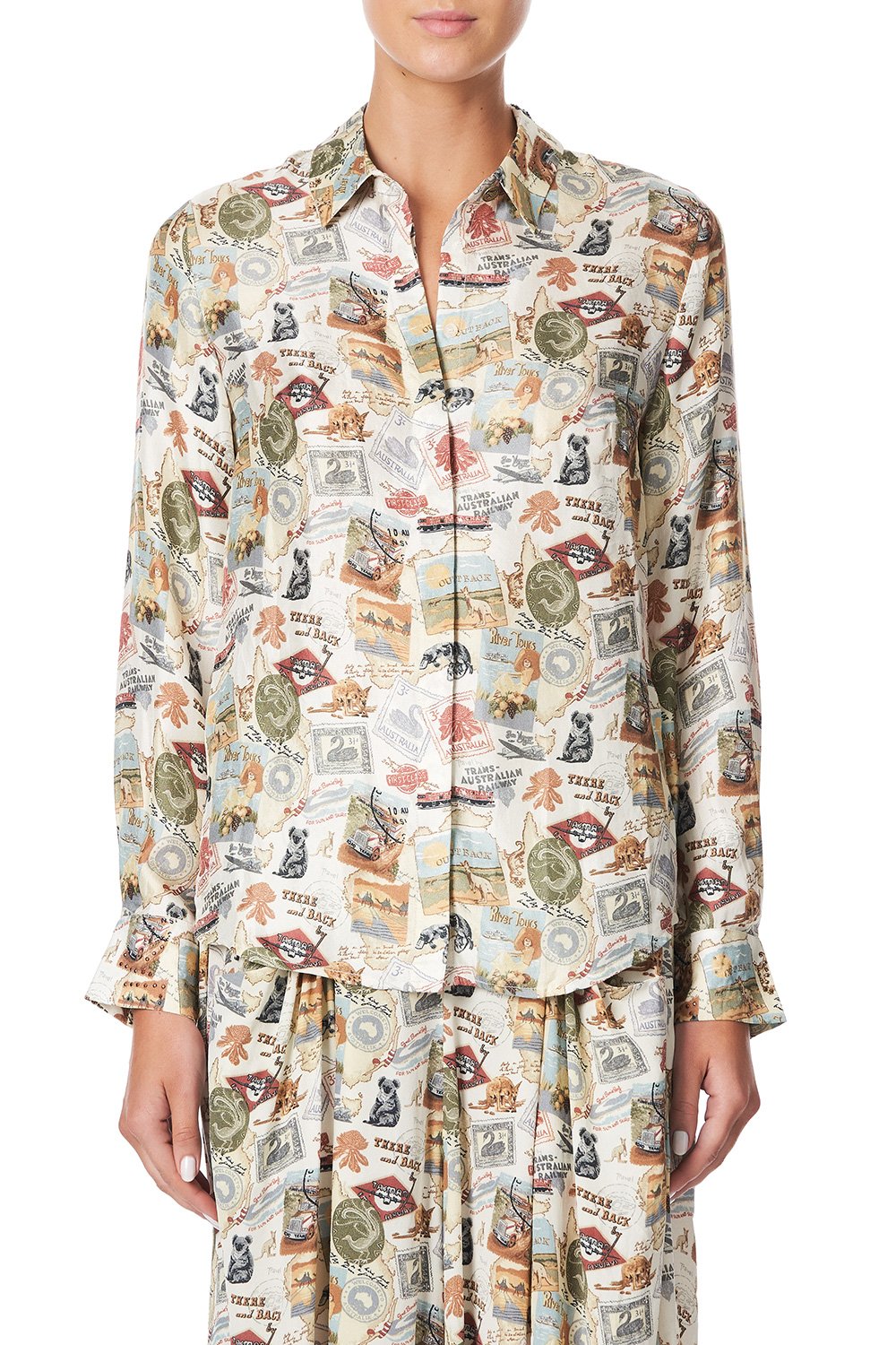 SLIM FIT LONG SLEEVE SHIRT WISH YOU WERE HERE