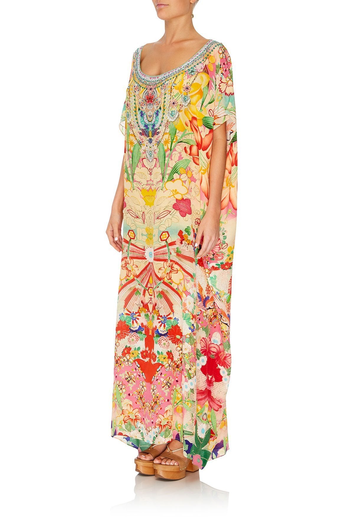 SLIM ROUND NECK KAFTAN KIMONO KISSES