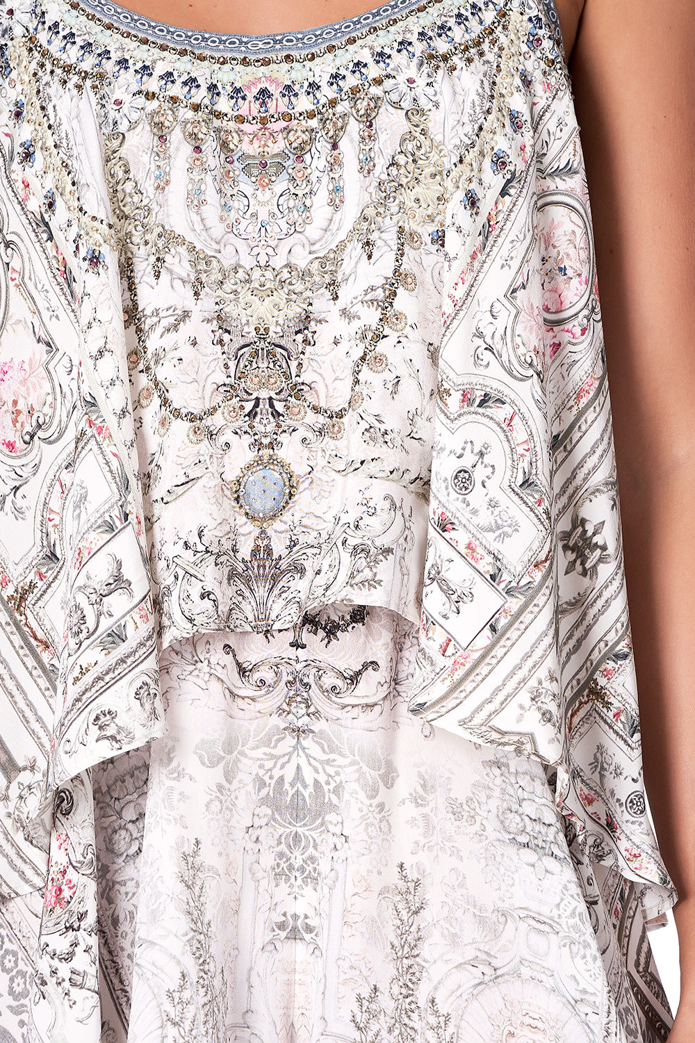 FLARED PLAYSUIT WITH OVERLAYER CRYSTAL CASTLE