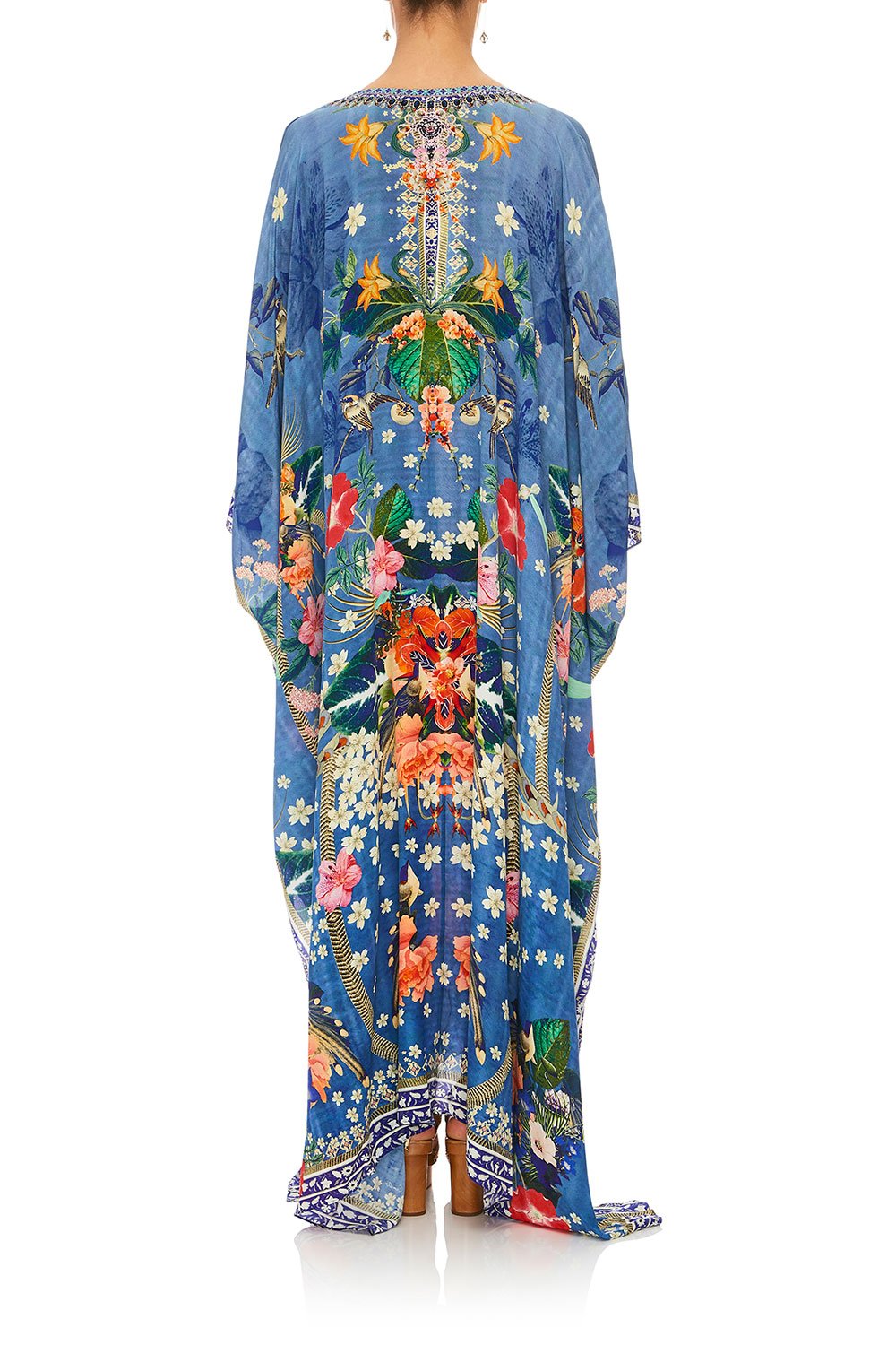 CAMILLA FARAWAY FLORALS SPLIT FRONT AND SLEEVE KAFTAN