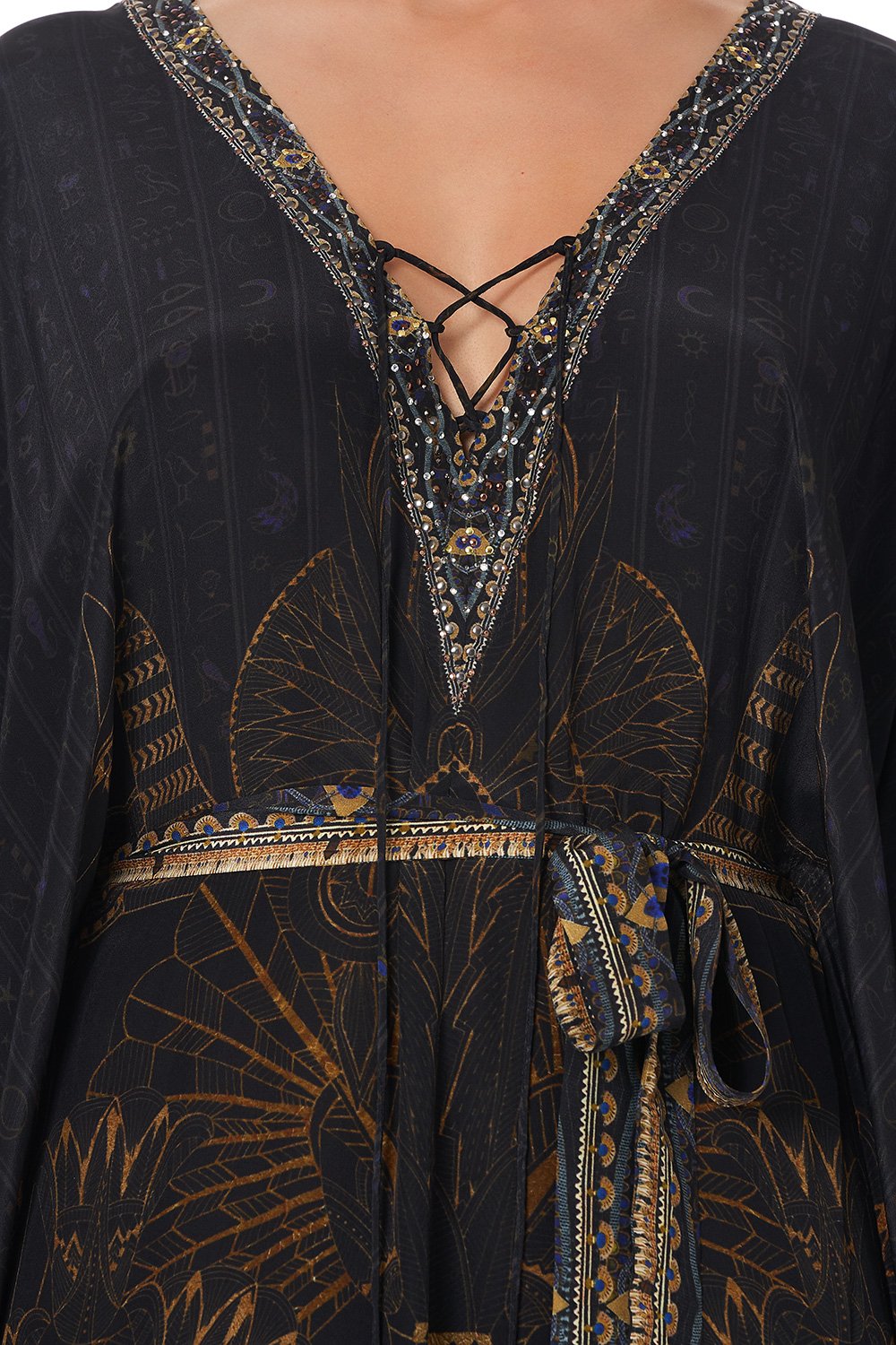 SPLIT HEM LACE UP KAFTAN COBRA KING