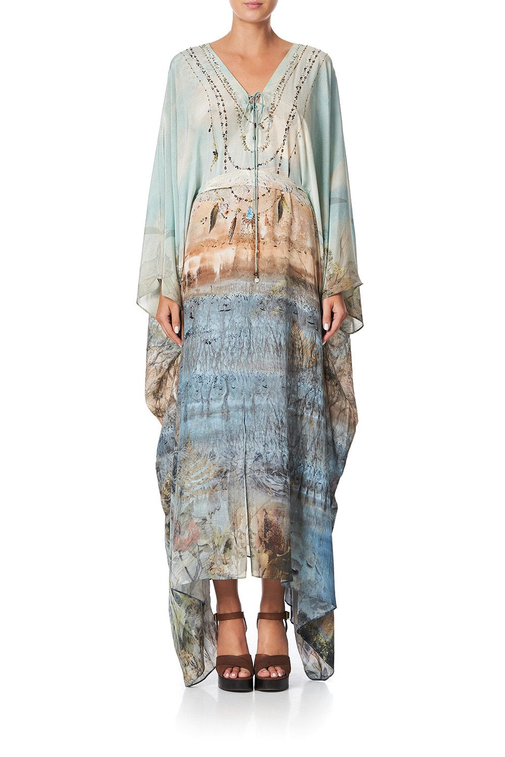 SPLIT HEM LACE UP KAFTAN COUNTRY DIARIES