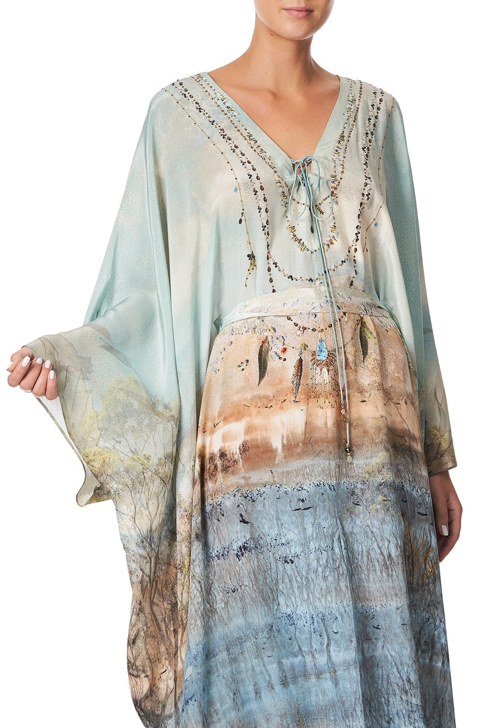SPLIT HEM LACE UP KAFTAN COUNTRY DIARIES