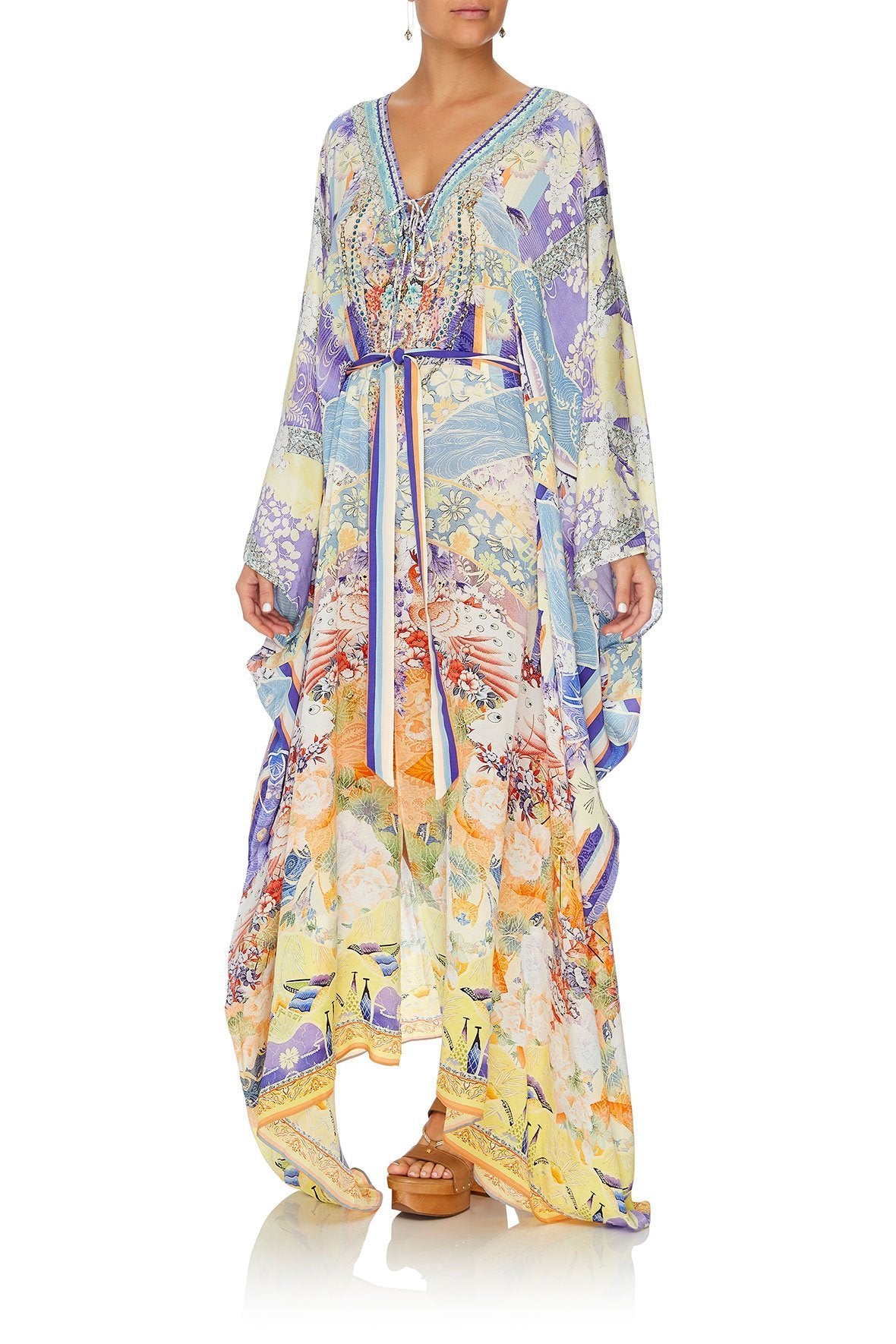SPLIT HEM LACE UP KAFTAN GIRL IN THE KIMONO